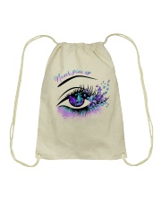 Never give up Drawstring Bag tile