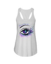 Never give up Ladies Flowy Tank tile