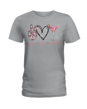 Peace Love Cocktail Ladies T-Shirt tile