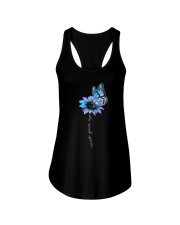 Never Give up Ladies Flowy Tank tile