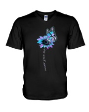 Never Give up V-Neck T-Shirt tile