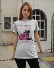 Never underestimate a cat mom Classic T-Shirt apparel-classic-tshirt-lifestyle-19