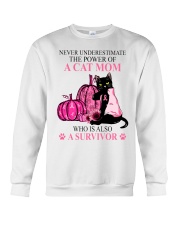 Never underestimate a cat mom Crewneck Sweatshirt tile