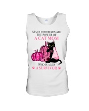Never underestimate a cat mom Unisex Tank tile