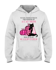 Never underestimate a cat mom Hooded Sweatshirt tile