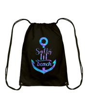 Salty lil beach Drawstring Bag tile