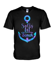 Salty lil beach V-Neck T-Shirt tile