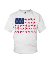 Dirt bike American flag Youth T-Shirt tile