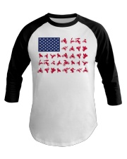 Dirt bike American flag Baseball Tee tile