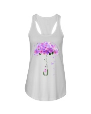 Never give up Ladies Flowy Tank tile