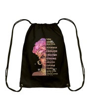 God says you are Drawstring Bag tile