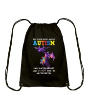Say a bad world about autism Drawstring Bag tile