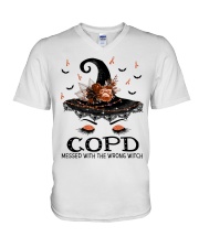 COPD messed with the wrong witch V-Neck T-Shirt tile