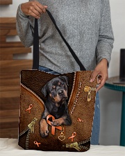 Paws For The Cure Leather Pattern Print All-over Tote aos-all-over-tote-lifestyle-front-10