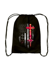 Nurse American flag Drawstring Bag tile