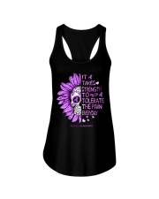 It takes strength to tolerate the pain Ladies Flowy Tank tile
