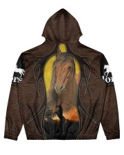 Love horses Leather pattern print Men's All Over Print Hoodie back