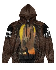 Love horses Leather pattern print Men's All Over Print Hoodie front