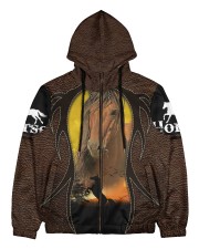 Love horses Leather pattern print Men's All Over Print Full Zip Hoodie tile