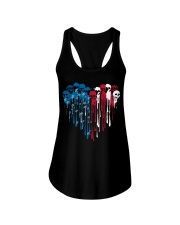 Skull heart American flag Ladies Flowy Tank tile