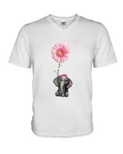 Never give up V-Neck T-Shirt tile