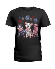 Patriotic Pitbulls Ladies T-Shirt tile
