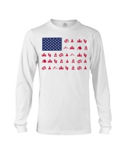 Camping American flag Long Sleeve Tee tile