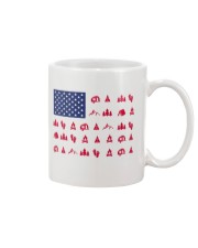 Camping American flag Mug tile