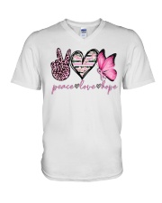 Peace love hope V-Neck T-Shirt tile