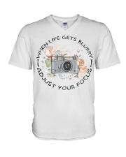 When life gets blurry adjust your focus V-Neck T-Shirt tile