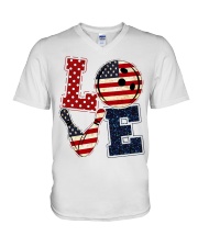 Love Independence Day V-Neck T-Shirt tile