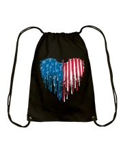 Dragon heart American flag Drawstring Bag tile