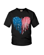 Dragon heart American flag Youth T-Shirt tile