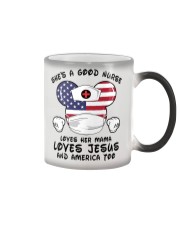 She's a good nurse loves her mama Independence day Color Changing Mug tile