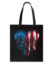 Peace heart American flag Tote Bag tile