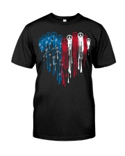 Peace heart American flag Classic T-Shirt tile