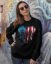Peace heart American flag Crewneck Sweatshirt lifestyle-unisex-sweatshirt-front-3