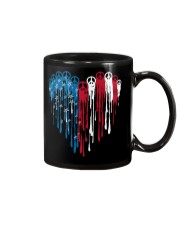 Peace heart American flag Mug tile