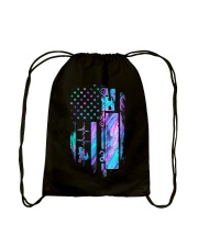 Trucker American flag Drawstring Bag tile