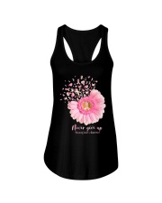 Never give up Ladies Flowy Tank tile