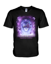 Fight like a warrior V-Neck T-Shirt tile
