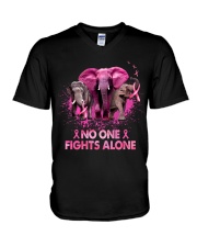 No one fights alone V-Neck T-Shirt tile
