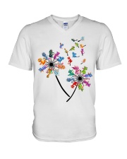 Dragon dandelions V-Neck T-Shirt tile
