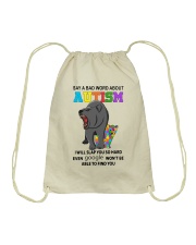 Say a bad world about autism Drawstring Bag tile