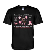 Everything will kill you V-Neck T-Shirt tile