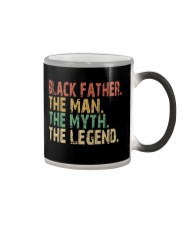 Black father the man the myth the legend Color Changing Mug tile