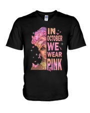 In October we wear Pink V-Neck T-Shirt tile