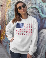 Hairdresser American flag Crewneck Sweatshirt lifestyle-unisex-sweatshirt-front-3