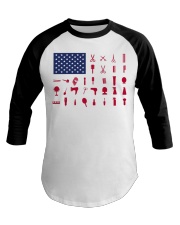 Hairdresser American flag Baseball Tee tile