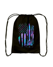 Trucker American flag Drawstring Bag tile